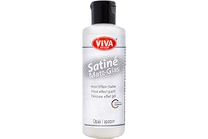 Viva Decor Satiné Matt-Glas (Opaque, 82ml) Peinture pour verre - Effet givré coloré - Peinture pour porcelaine - couleur satinée pour le verre - Effet grivé sur le verre