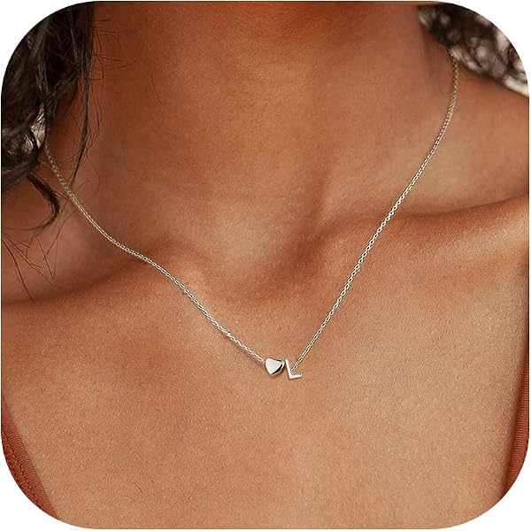 Collana BodyBonita Con Iniziale A Cuore E Catena A Strati, Placcata Oro 16K, Personalizzabile Dalla A Alla Z - 2