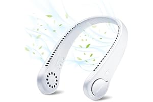 SMARTDEVIL Ventilatore da Collo Portatile,Ventilatore Senza Lama, Ventilatore Indossabile da Collo Ricaricabile Mini USB, Doppia Ventola con 3 velocità per Ufficio,Viaggi,Casa Aperta-Bianca