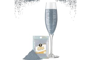 Twinkle my Drink® Brillantinni commestibili argentati per bevande - polvere glitterata per bevande, cocktail, spumanti e liquori - vegana, insapore - 12 g per oltre 60 bevande