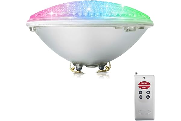 COOLWEST RGB Lampe de Piscine Lumière LED PAR56 12V DC/AC, contrôle par télécommande (18, watts)