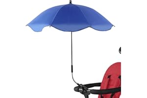 Moreeulsi 78cm Sombrilla Carrito Bebe Portátil, Clip De Protección UV En El Cochecito De Paraguas Acoplable, Parasol Carro Bebe Con Clip Ajustable Rotación 360 °, Sombrilla Carro Bebe