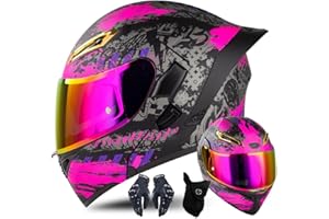 CNNGU Modularer Motorradhelm Mit Handschuhen Und Gesichtsschutz, Flip Up Helm Erwachsener Motorradhelm Mit Doppelvisier, ECE-geprüfter Helm Für Männer Und Frauen