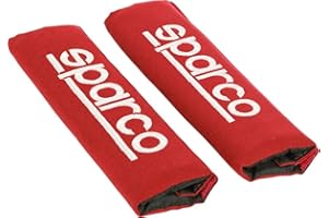 Sparco SPC1204RD Seat Belt Padding Protector Car Travel, 2 Units, Rosso