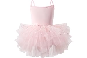 Maeau - Vestido de Ballet para Niña Tutú de Vestido Uniformes de Gimnasia sin Mangas Vestido Princesa Malla Estampado Estrellas - 1-8 años