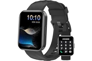 Dakofied Smartwatch Uomo Donna Chiamate Bluetooth Smart Watch con Contapassi Cardiofrequenzimetro da Polso Saturimetro Orologio Fitness Impermeabile IP68 Notifice di WhatsApp per Android iOS Nero