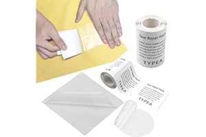 AMANDELIZABE Lot de 6 patchs de réparation transparents - Rustines autocollantes pour réparation de piscine, bateau gonflable, pataugeoire, veste de pluie, matelas gonflable, matelas gonflable, tente