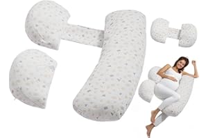 VEVOR Schwangerschaftskissen, verstellbares Stillkissen für Schwangere, Seitenschläferkissen mit abnehmbarem und waschbarem Bezug zur Unterstützung von Rücken, Bauch und Hüfte, leicht und tragbar