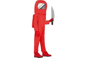 FIESTAS GUIRCA, S.L. Disfraz de Among Us Rojo Espacial para Niños - 7/9 años