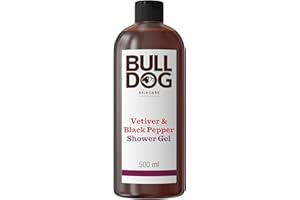 Bulldog Skincare Vetiver & Black Pepper Shower Gel for Men, Natural, Refreshing Men's Shower Gel, 500 ml