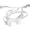 mojawa Run Plus Bone Conduction Headphones IP68 Waterproof Bluetooth 5.2 Open Ear with Microphone and MP3 32GB Wireless for Running, Swimming, Cycling, Gym, Grey
