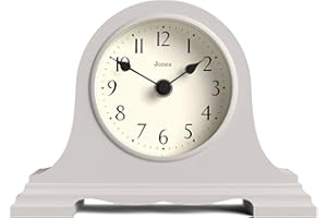 Jones Clocks® Speakeasy mantel clock | Classic Napoleon’s hat design | Grey | Contemporary classic style for desk, table, shelf or bedside