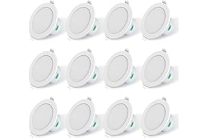 ALUSSO Faretti LED da Incasso per Cartongesso Dimmerabili 12W 950LM 230V IP44 Luci da Incasso, 3000K Caldo 4000K Neutro 5700K Freddo regolabile Lampada da Incasso per Bagno Cucina, Bianco, Set da 12