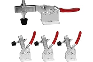 Favengo 4 PCS Pince à Genouillère Serrage GH-201-B, Capacité de Poids 90 kg Sauterelle de Serrage, Serrage à Genouillère Antidérapant Robuste Rapide pour Menuiserie Soudage Moules