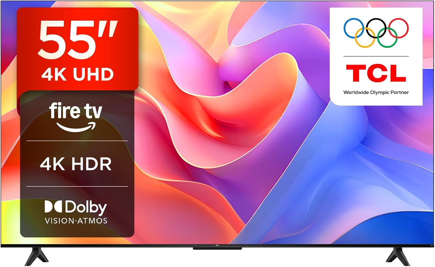 TCL 55PF650K 55-inch 4K Ultra HD, HDR TV, Smart LED Fire TV (Dolby Vision, Dolby Atmos, DTS, HDR 10, Alexa built-in, Airplay2, Miracast)