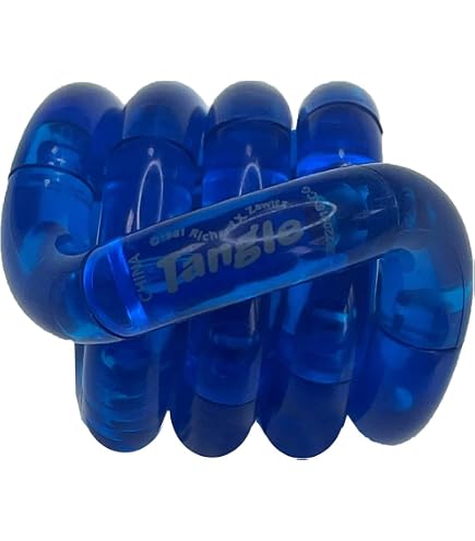 Tangle Jr. Solid Series Lot De 3 – Jouets Sensoriels Torsadés Anti-Stress Pour Motricité Fine (Rouge, Blanc, Bleu)