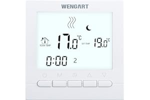 ‎WENGART Wengart Programmierbar Thermostat WG02B04,AC230V 3A, Wochenprogrammierung, für Warmwasserbereitungsanlagen, Digitalanzeige, präzise Regelung der Raumtemperatur, Weiß