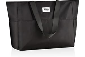 HOMESPON Große Strandtasche Damen mit Reißverschluss Wasserdicht Badetasche XXL Familie Beach Tote Bag