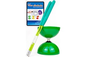 Juggle Dream Big Top Diabolo Jonglierset - Kugellagerachse - mit Superglas-Handstäben und Online-Lernvideo - Jonglieren (Grün Diablo/Grün Stäbe)