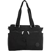 Women's Large Size Black Color Split Waterproof Crinkle Fabric Cross And Shoulder Strap Bag