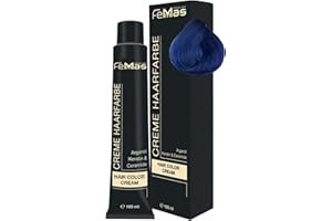 FemMas - Tintura puro, mix puro e mix blu, crema colorante professionale con olio di argan, cheratina e ceramidi, colorazione permanente o tintura, per risultati brillanti e durevoli, da 100 ml