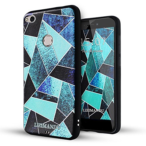 Huawei P8 Lite 2017 Funda Lizimandu 3D Patr  n Protectiva Carcasa de Silicona Gel TPU estrecha Case Cover Para Huawei P8 Lite 2017 Fragmento De Verde Green Fragment 