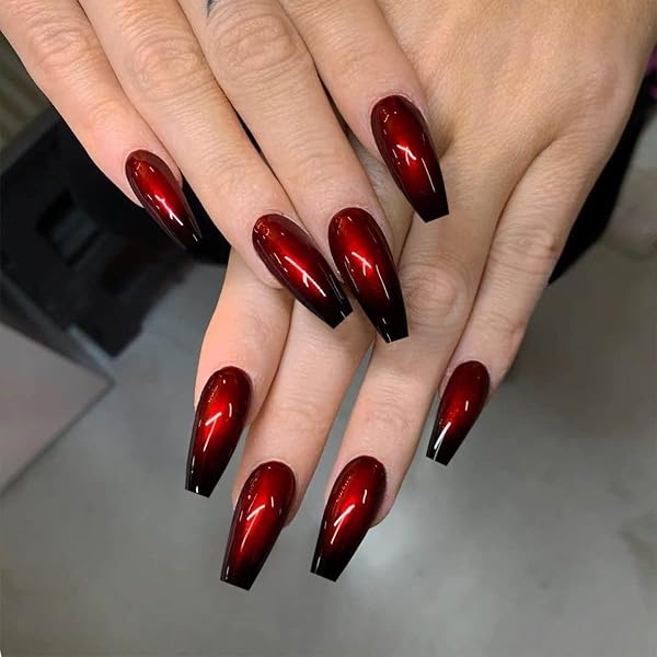 Brishow Press On Nails Mit Herz & Strass – 24 Ballerina-Fake-Nägel Zum Aufkleben