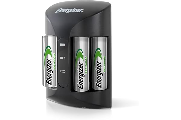 Energizer Recharge Pro - Piles Rechargeables avec Chargeur - Charge complète en 4 Heure ou Moins - Compatible NiMH AA et AAA - 4 Pile AA 2000 mAh incluses