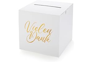 Donindis Kartenbox Vielen Dank, Gold, 24 * 24 * 24cm, Karton