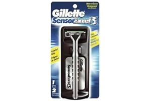 Gillette Mężczyźni Sensor Excel 13241191 Maszynka do Golenia, Srebrny, 3 ostrza