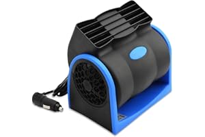 TOTMOX Fan del coche 12V, refrigerador de aire de la fan del coche eléctrico de la fan potente con el zócalo del encendedor de cigarrillos
