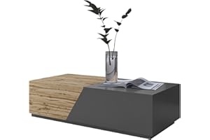 ‎MIRJAN24 Mirjan24 Nesezi Extendable Coffee Table with Container, Stylish Coffee Table, Sofa Table, Tea Table, Living Room Table, Coffee Table, Side Table (Wotan/Anthracite)