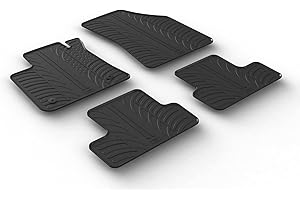 GLEDRING Set tapis de caoutchouc compatible avec Renault Megane IV 5 portes/Grandtour/Grand Coupe 2016- (Boite manuelle) (T profil 4-pièces + clips de montage)