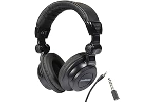 WOODBRASS HP500 Casque Audio Studio fermé précis et Confortable - Qualité Professionnelle, idéal pour l'enregistrement Home Studio, Mao, Mixage, Podcast, DJ, écoute Quotidienne