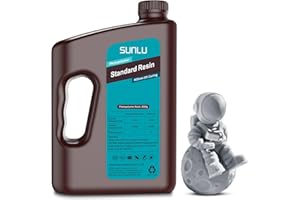 SUNLU 3kg 3D Printer Resin, Fast Curing Standard 3D Printer Resin for LCD/DLP/SLA, 395-405nm UV Curing Photopolymer Resin, Low Shrinkage & High Precision, 3000g Grey