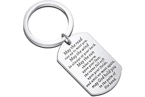 MYSOMY May the Road Rise to Meet You Irish Blessing Keychain Irish Blessing Gifts Going Away Gifts Long Distance Relationship Gifts