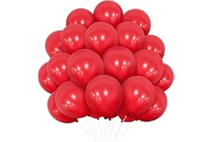Eitolo Red Balloons, 50 Pcs Balloon Pack 10 Inch Red Balloon, Matte Latex Balloons for Red Theme Graduation Valentines Day Birthday Party Proposal Wedding Baby Shower Anniversary Decoration
