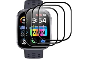 IQShield Panzer Schutz Glas Kompatibel mit Amazfit Bip 6 46mm, HD Panzer Schutzfolie, 3D Runde Kante Displayschutz, Touch Sensitive, Blasenfest Schutzglas, Anti-Kratzer Panzerfolie, 3 Stück