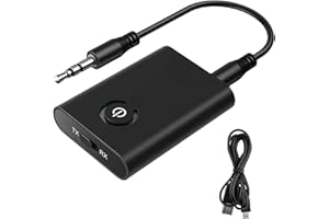 BRISKORE Bluetooth Adapter Audio, 2 in 1 Bluetooth 5.0 Sender Empfänger, Bluetooth Transmitter Receiver Klinke 3,5 AUX für Kopfhörer, Lautsprecher, Stereoanlage, Auto, TV, Laptop