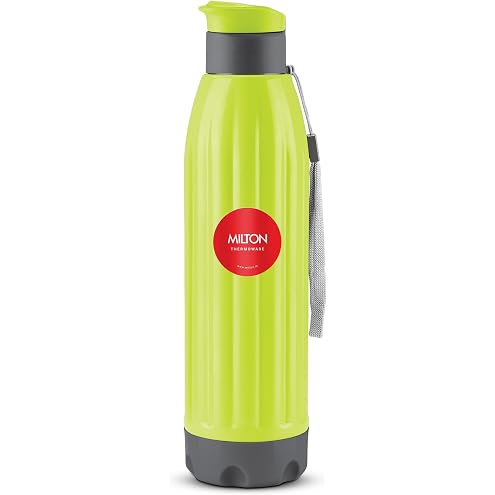 Milton Kool Windsor 900 Thermoware I Cold PU Insulated Water Bottle 700 ml, Leak Proof Flip Top Lid I for Office, Gym, School I Neon Green