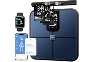 Tychesy Smart Scales for Body Weight and Fat, 8-Electrode Pounds Digital Body Composition BMI Monitor Pod with App, Supports 24 User Profiles, Accurate 400lb/180kg Capacity Fitness Body Fat Scales