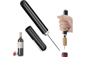 MINSHUXI 2 in 1 Korkenzieher Druckluft Wein Luftdruck Flaschenöffner Wein Weinflaschenöffner Tragbar mit Folienschneider Pumpenöffner für Weinflaschen，Schwarz