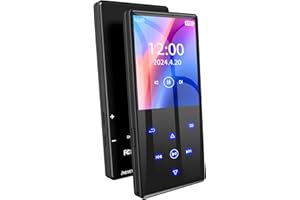 IVCDODVD Lvcdodvd 64GB MP3 Players with Bluetooth 5.0 Music Player HiFi Sound MP3 Player with Speaker FM Radio Voice Recorder E-Book Rechargeable Battery Support up to 128GB TF Card