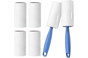 MUMDOYAL Rodillo Adhesivo, Rodillo Adhesivo Extra pegajoso para Quitar Pelusas y pelos de Animales de la Ropa, el Cabello, los pelos de Gato y Perro (6)