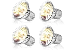 yotutun Ampoule Chauffante Terrarium, E27 50W Ampoule UVA UVB Tortue Dimmable Lampe Terrarium Tortue Lampe Chauffante Poussin pour Lézard Dragon Barbu Serpent, 4 Pièces