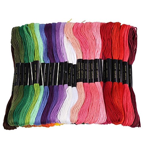 Stickgarn Embroidery Threads Nähgarne Stickerei Basteln Crafts Floss Set 50 Docken Sticktwist 8m 6-fädig Bunt Multicolor für Kreuzstich Basteln Freundschaftsbänder - 2