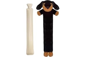 Bseical 2L Bolsa de agua caliente larga con funda suave, desmontable y lavable para niños, funda de bolsa de agua caliente premium, bolsa de agua caliente de oso de felpa suave y agradable, regalo