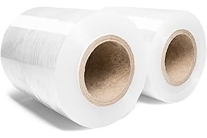 RAGO® Stretchfolie Set Mini Rollen I Transparent folie für möbel Stretch Folie Palettenfolie Handfolie Wickelfolie (‎2x Transparent 0,43kg)