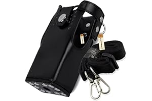 Lsgoodcare in pelle 2 Way Radio Custodia Custodia da trasporto nero Compatible with Motorola HT1250 HT1550 GP320 GP340 GP380 GP338 Walkie Talkie