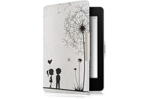 kwmobile Etui z klapką kompatybilne z Amazon Kindle Paperwhite - Etui na czytnik eReader (dla modeli do 2017) - Dandelion Love Black White
